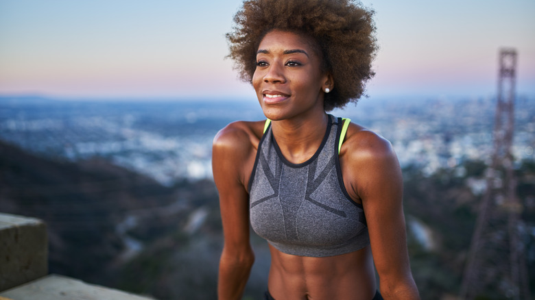 woman outside hike