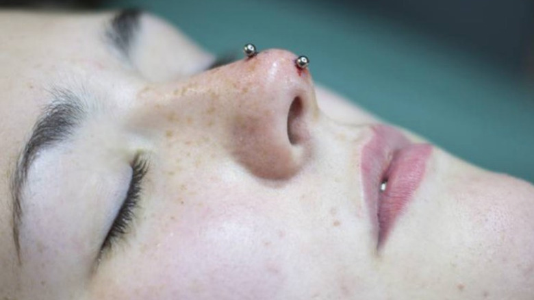 woman with rhino piercing