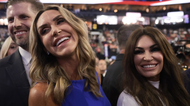 Eric Trump, Lara Trump, and Kimberly Guilfoyle attend the Republican National Convention in Milwaukee, WI (2024)