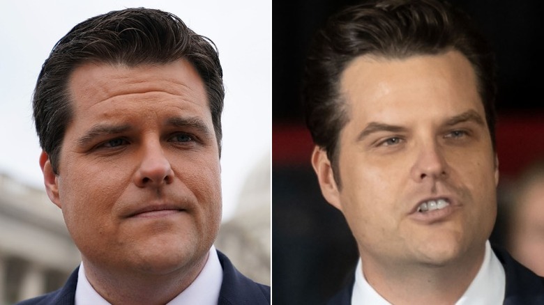 Split image of Matt Gaetz from 2017 and Matt Gaetz from 2024
