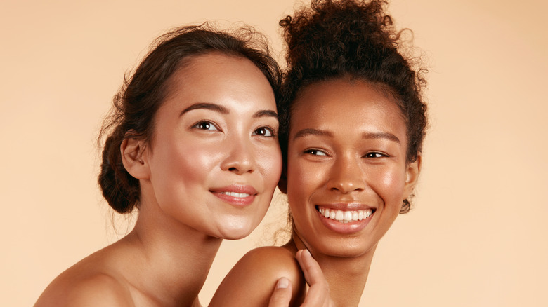 Two smiling fresh-faced women 