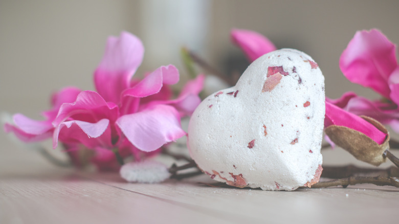 Heart shaped bath bomb