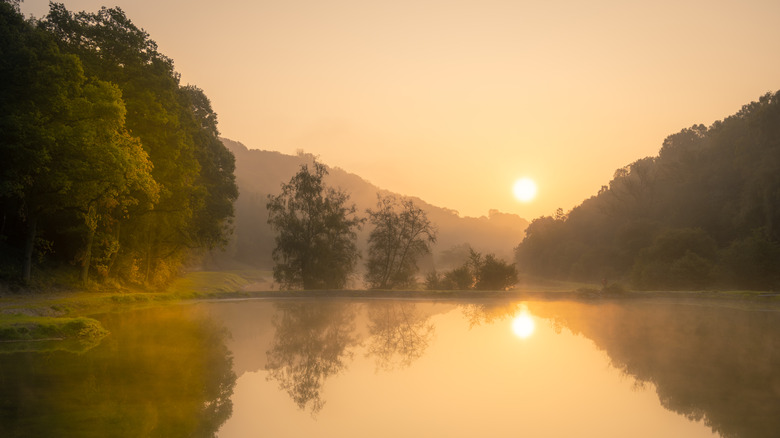 Sunrise over a lake