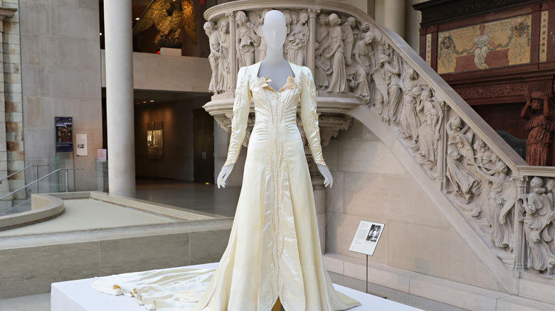 a gown on display at the Metropolitan Museum of Art Costume Institute
