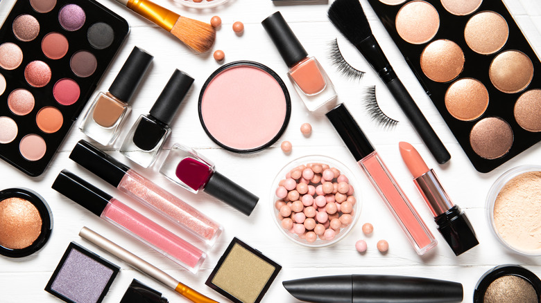 Assortment of makeup products 