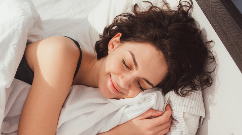 Woman dreaming while sleeping