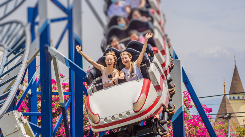 People on roller coaster 