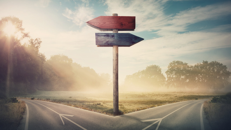 At a crossroads 