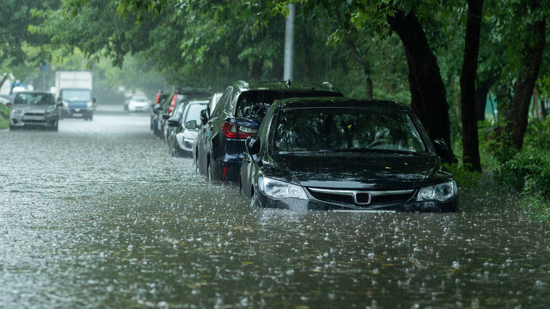 A flooded street