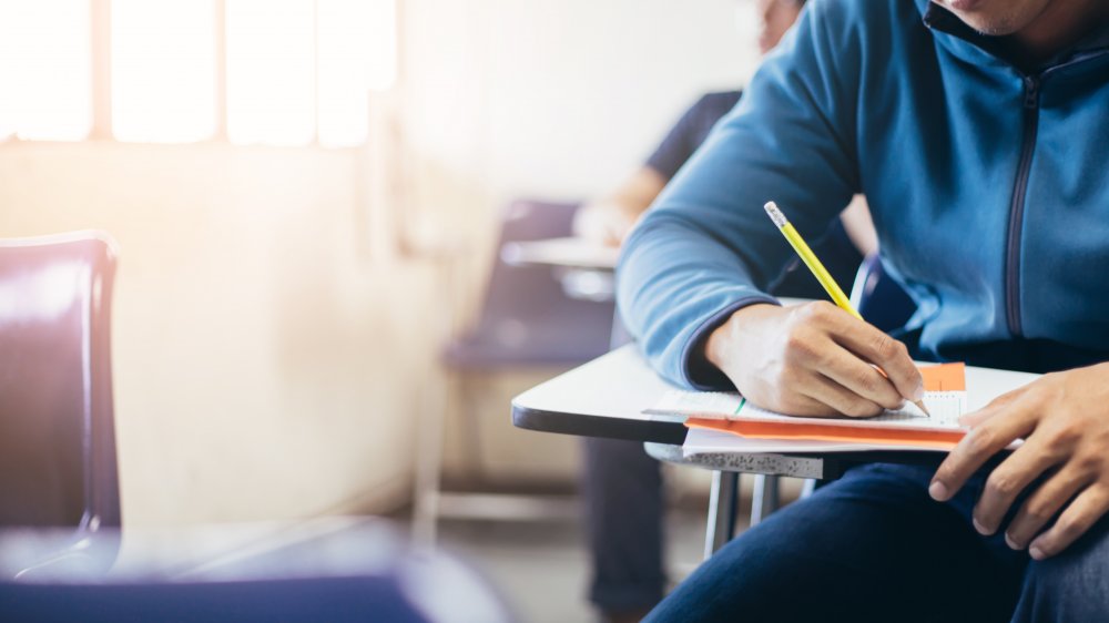 Student taking a test