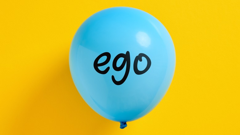 blue ballon saying ego