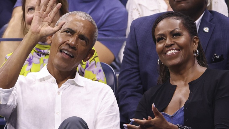 Barack Obama Michelle Obama smiling