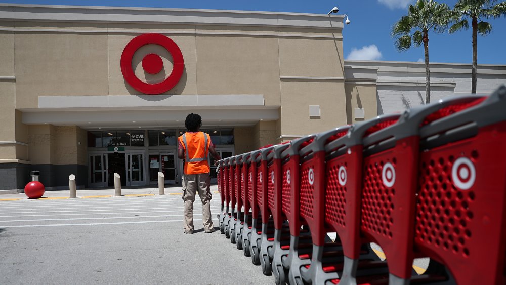 Target exterior with shopping carts