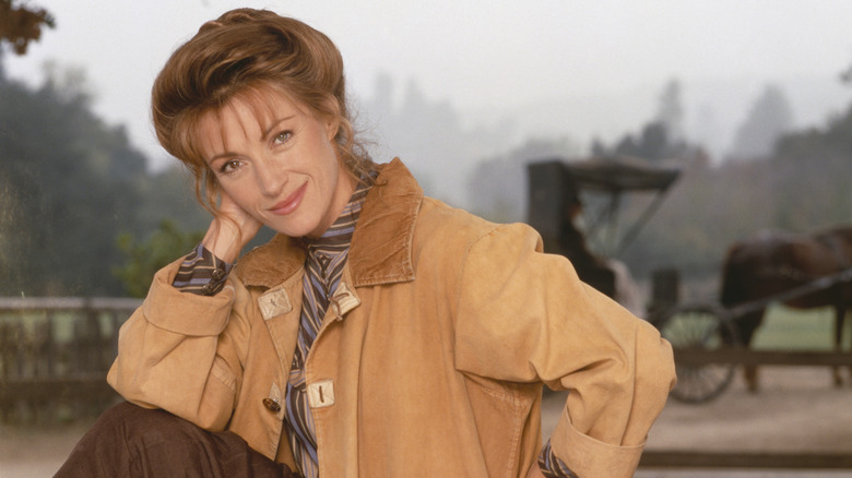 Jane Seymour on the set of Dr. Quinn Medicine Woman