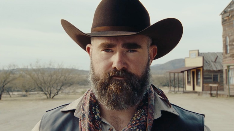 Jason Kelce as a cowboy in a short film for Garage Beer