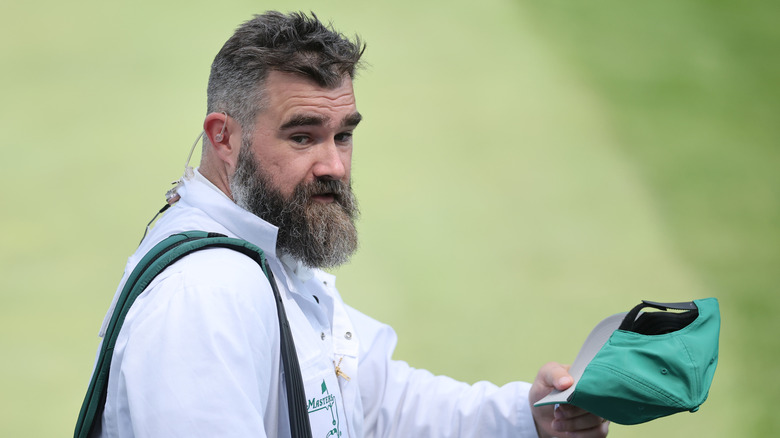 Jason Kelce walking at the Augusta golf course