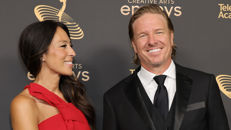 Joanna and Chip Gaines smiling at Emmys