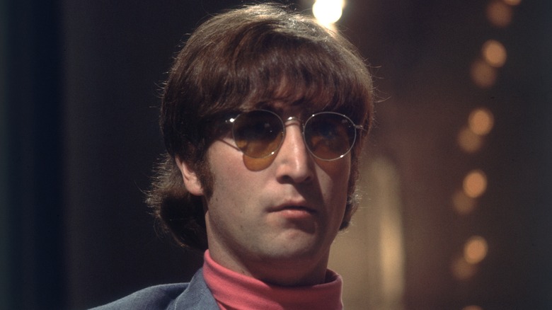 John Lennon in his signature glasses