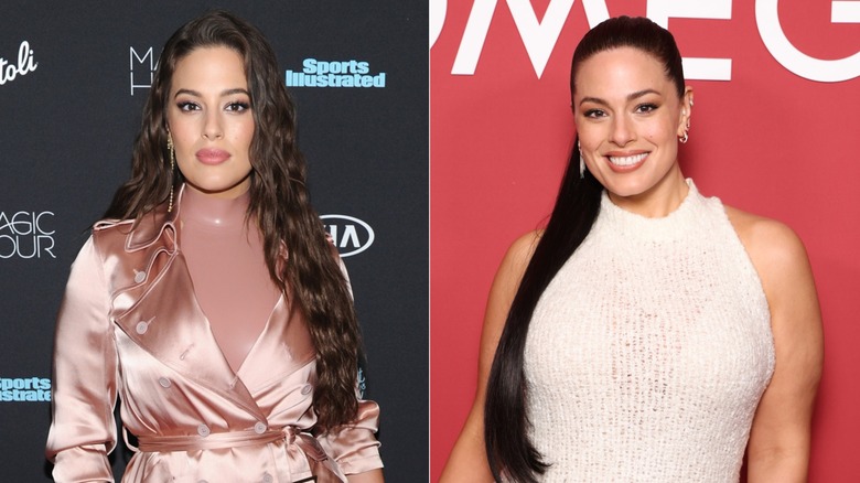 Split image of Ashley Graham in 2018 and 2026