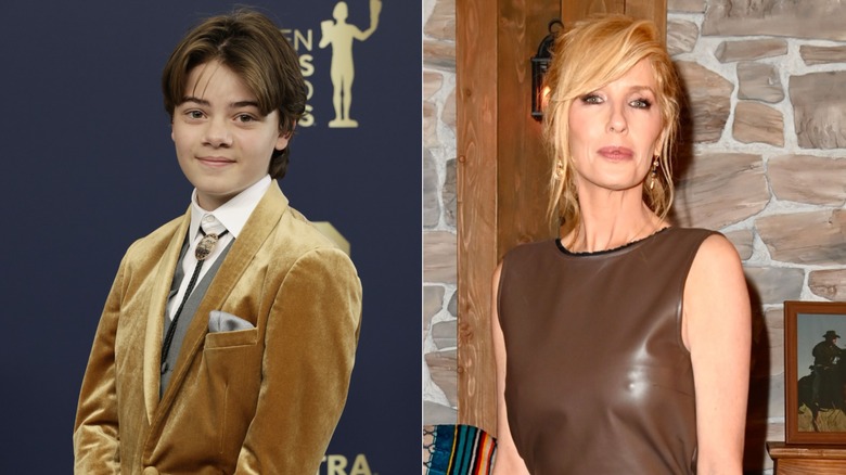 Split image of Brecken Merrill and Kelly Reilly