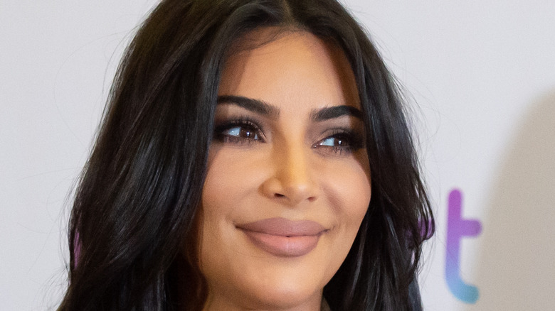Kim Kardashian smiling