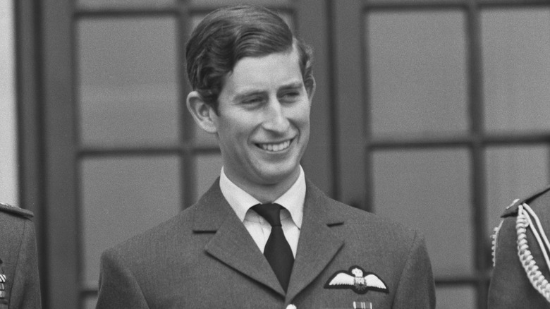 A young King Charles III wearing Royal Navy uniform 