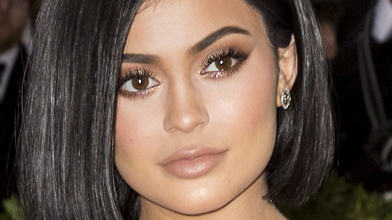 close up of Kylie Jenner with a face full of makeup