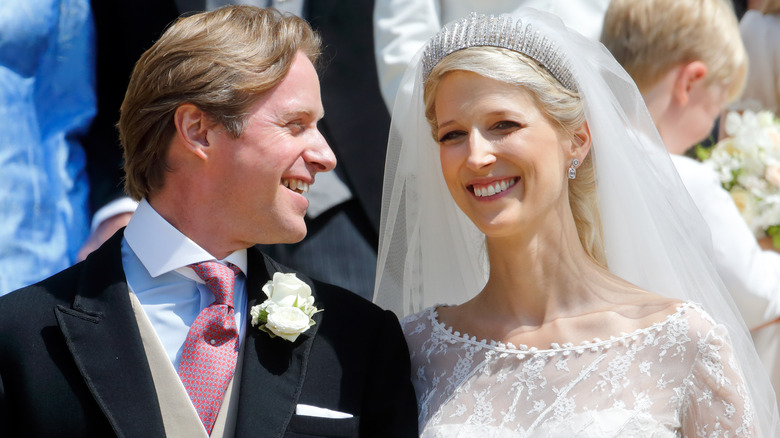 Thomas Kingston and bride Gabriella Windsor