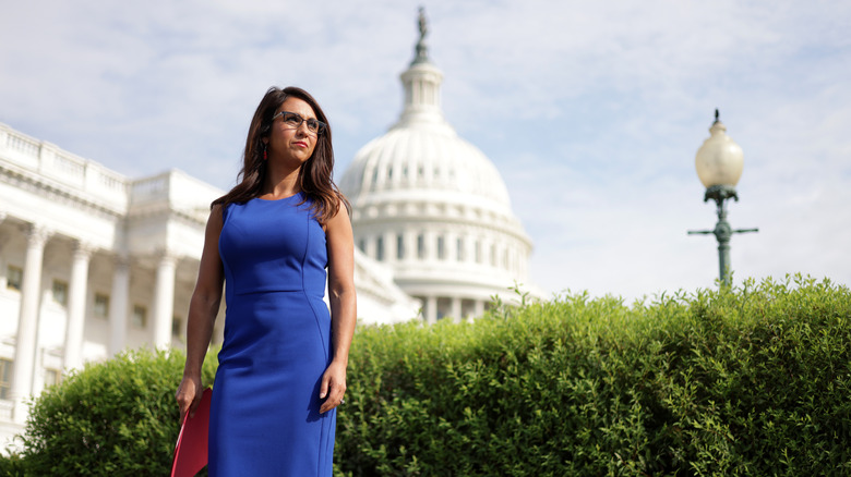 Lauren Boebert standing in front of the U.S. Capitol building