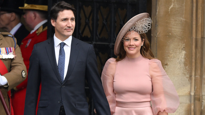 Justin Trudeau walking with Sophie Gregoire Trudeau