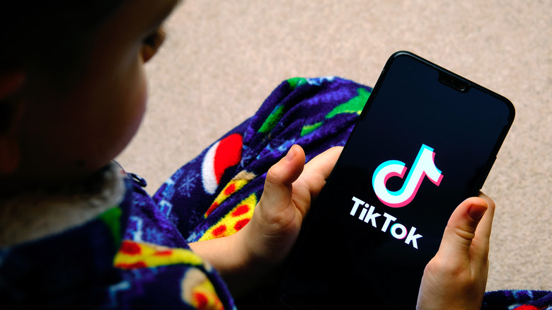 Boy on TikTok app 