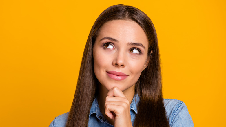 woman thinking about people