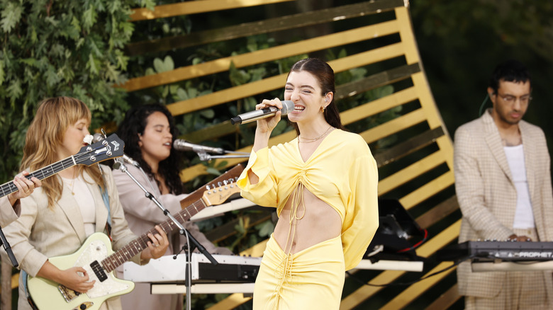 Lorde performing on stage