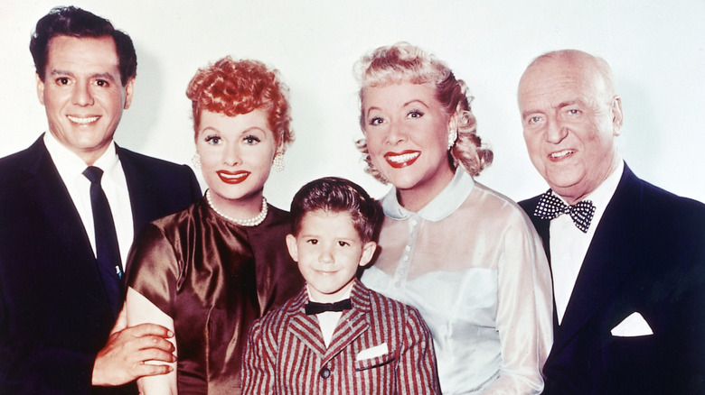 The cast of "I Love Lucy" with Keith Thibodeaux as the only child actor