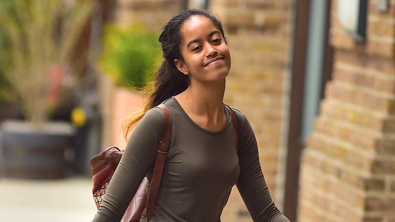 Malia Obama pictured on a walk