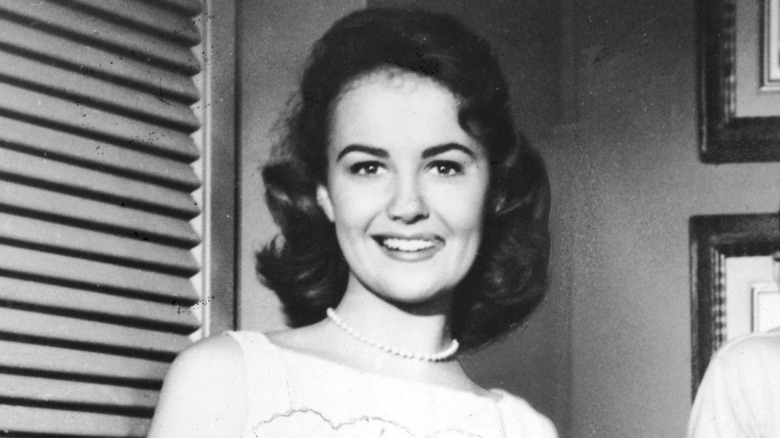 Black-and-white photo of Shelley Fabares smiling