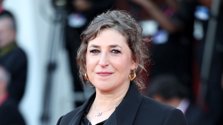 Mayim Bialik posing at a film festival in 2025