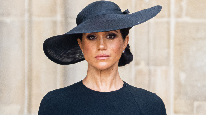 Meghan, Duchess of Sussex, attending the state funeral of Queen Elizabeth II.