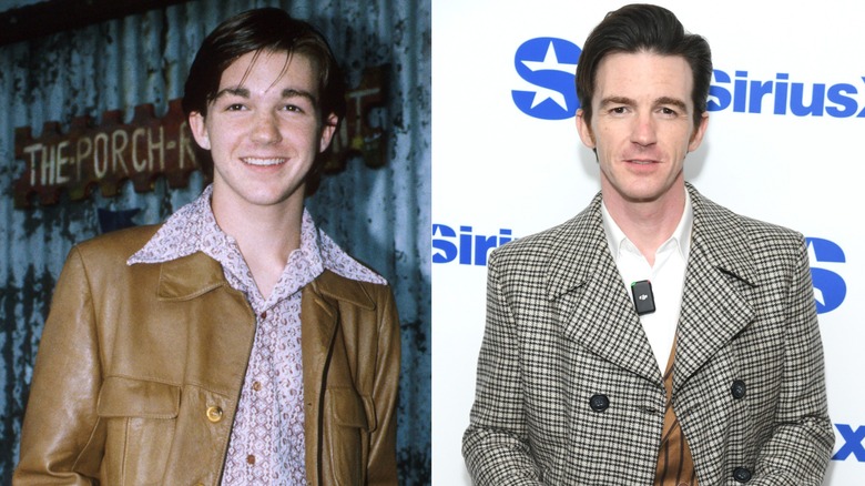 Split image of Drake Bell then and now.
