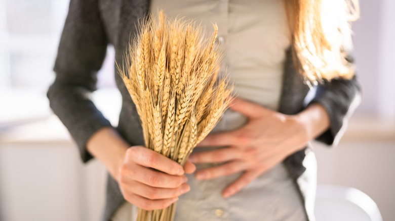 Woman holding wheat