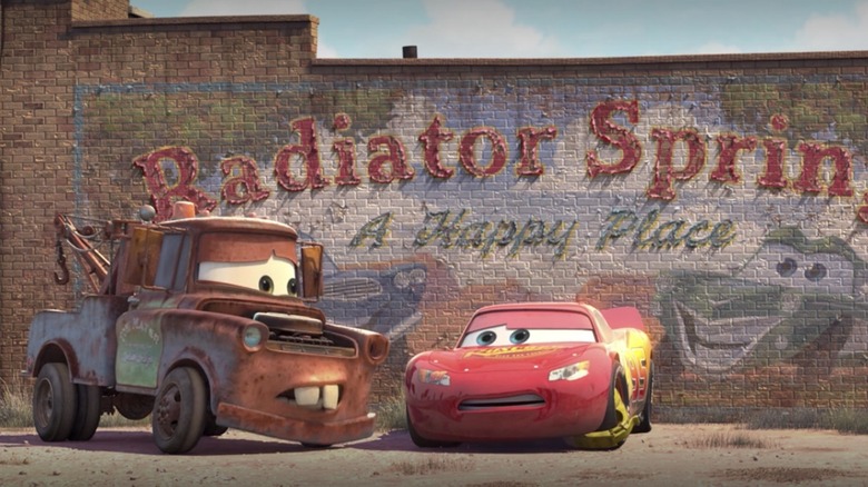 Mater and Lightning McQueen in "Cars"