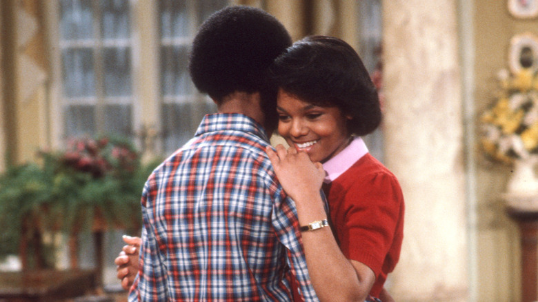 Todd Bridges hugging Janet Jackson
