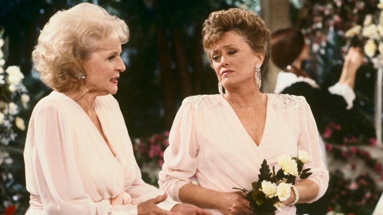 Betty White and Rue McClanahan as Rose and Blanche in The Golden Girls