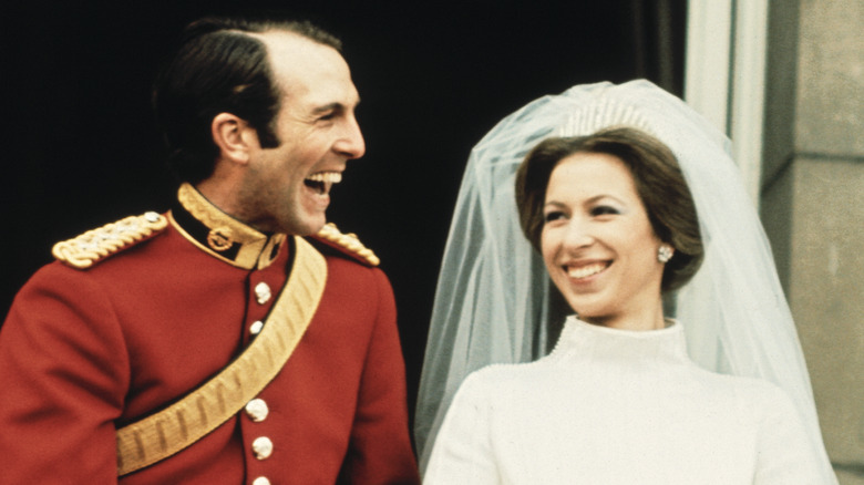 Princess Anne and Captain Mark Phillips laughing 