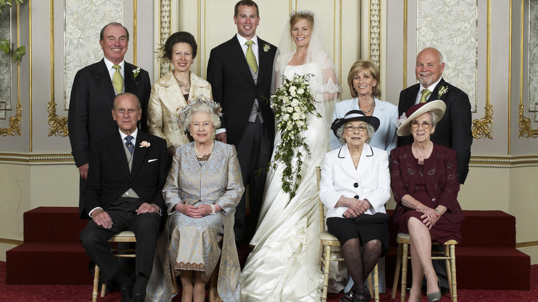 Princess Anne beaming at Autumn Phillips' wedding