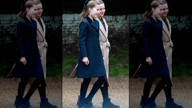 Mia and Charlotte strolling together at Sandringham in 2024