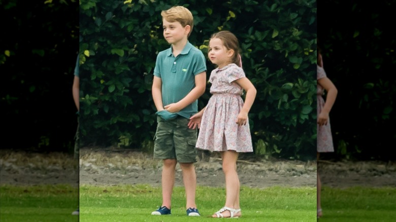 Princess Charlotte and Prince George on the day they met Prince Archie