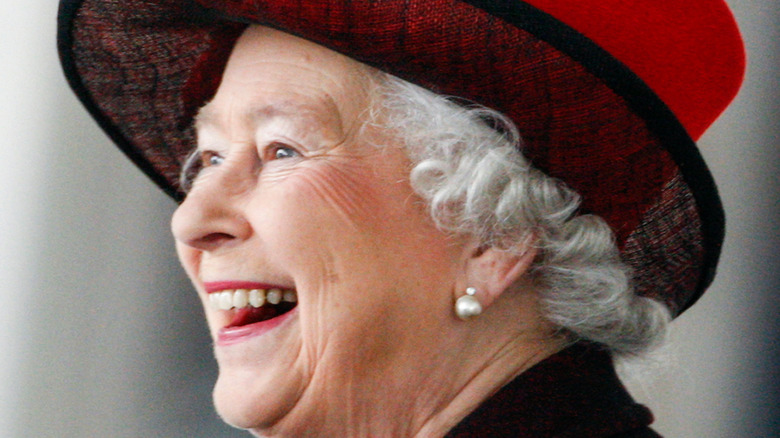 Queen Elizabeth laughing