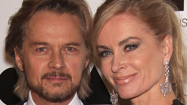 Stephen Nichols and Eileen Davidson posing