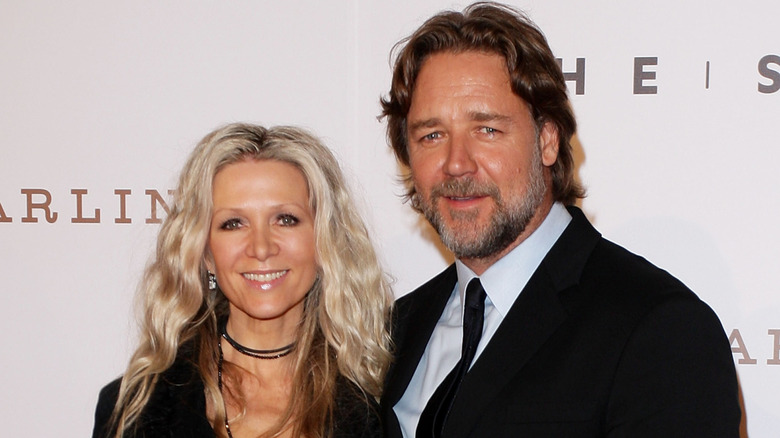 Danielle Spencer and Russell Crowe smiling together